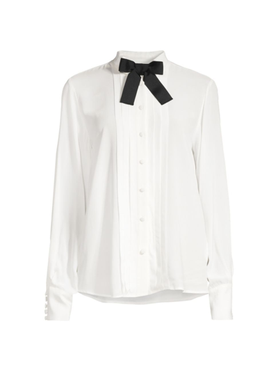 Emporio Armani Women's Crepe Pintuck Shirt In White