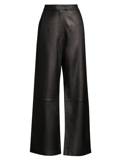 Ginger & Smart Women's Genesis Wide-leg Leather Trousers In Black