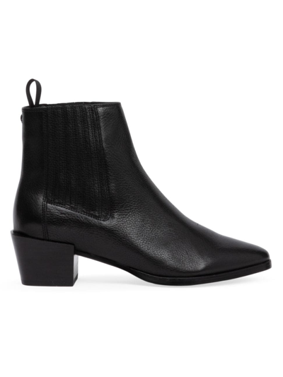 Rag & Bone Shiloh Leather Chelsea Booties In Blk