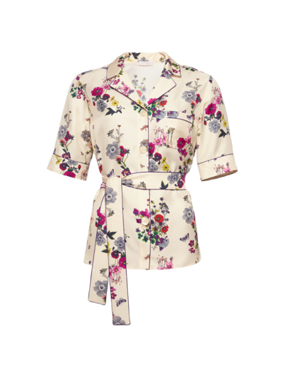 Eres Women's Anemone Floral Silk Shirt In Imprime Herbier