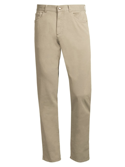 Canali Men's Garment-dyed Five-pocket Pants In Beige
