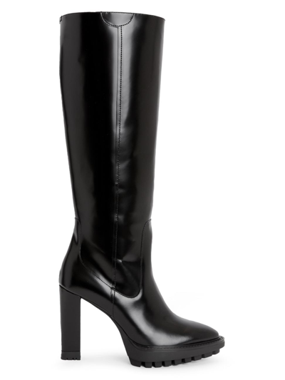 ALLSAINTS WOMEN'S HARLEM 109MM PATENT LEATHER LUG-SOLE BOOTS