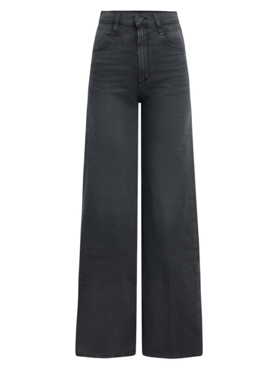 Joe's Jeans The Goldie Palazzo High Rise Wide Leg Jeans In Black Cat
