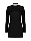 BCBGMAXAZRIA WOMEN'S EMBELLISHED COLLAR CUT-OUT MINIDRESS