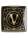 Versace Virtus Gala Black Canape Dish In Black