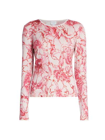 Giambattista Valli Women's Rose Long-sleeve Knit Blouse In Rose Red