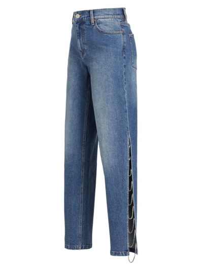 Alice And Olivia Women's Gayle Wide-leg Crystal Jeans In Brooklyn Blue