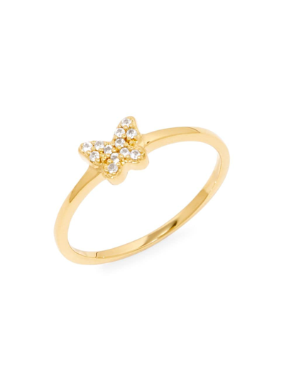 Brook & York Women's Adeline 14k Gold-vermeil & White Topaz Butterfly Ring