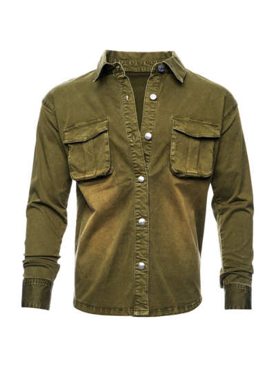 Ser.o.ya Men's Cameron Denim Overshirt In Vintage Army Green