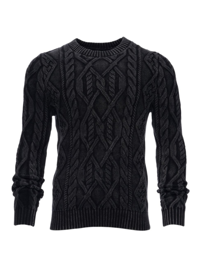 Ser.o.ya Men's Liam Cable-knit Jumper In Washed Black