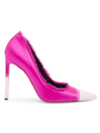 Tom Ford 105mm Painted Satin Sandals In Fuchsia