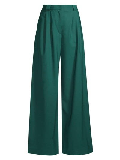Ginger & Smart Women's Simpatico Wide-leg Wool Trousers In Emerald