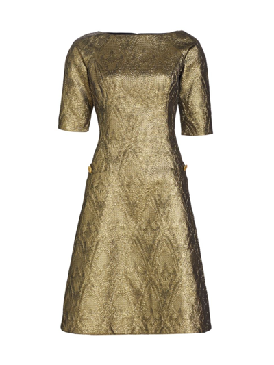 Teri Jon By Rickie Freeman Women's Metallic Jacquard Fit-&-flare Dress In Multi