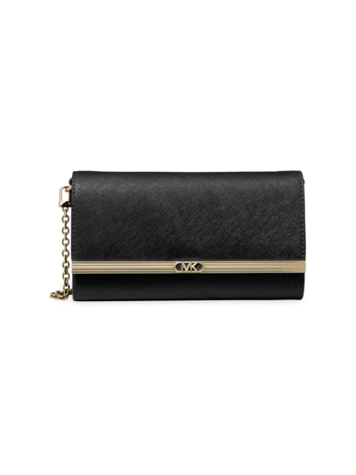 Michael Michael Kors Women's Large Mona Saffiano Leather Clutch In Black