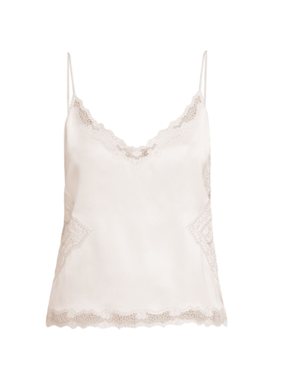 Loro Piana Amaray Eyelet Embroidered Double Satin Camisole In 30ax Almond Bloss