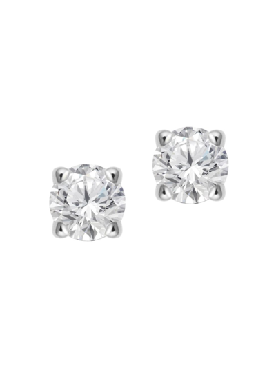 Oradina Women's 14k White Gold Shine Bright Diamond Small Studs