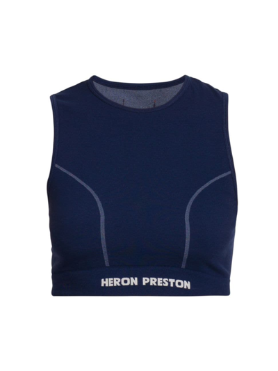 Heron Preston Navy Active Top In Navy Blue White