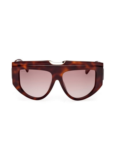 Max Mara Women's Orsola 57mm Shield Sunglasses In Classic Havana