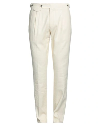Lardini Man Pants Ivory Size 38 Linen In White