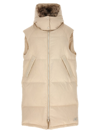 YVES SALOMON LONG PILE INSERT VEST GILET WHITE