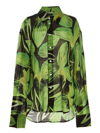 Louisa Ballou Oversized Creponne Printed Silk Shirt In Multicolor