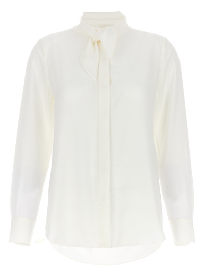 Chloé Tie-neck Silk Shirt In U Buttercream