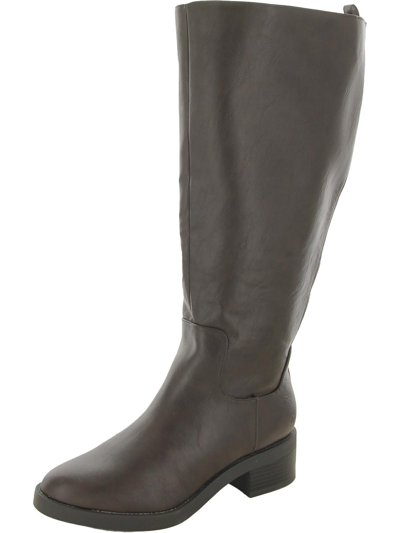Lifestride Blythe Womens Faux Leather Wide Calf Knee-high Boots In Brown