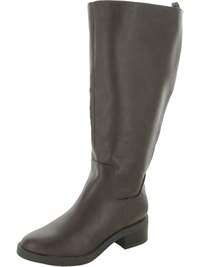 Lifestride Blythe Womens Faux Leather Wide Calf Knee-high Boots In Black
