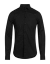 Trussardi Man Shirt Black Size 15 ¾ Cotton, Elastane