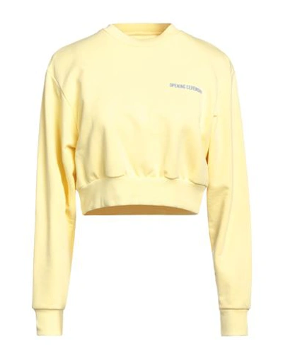 Opening Ceremony Woman Sweatshirt Yellow Size S Cotton, Elastane