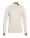 Manuel Ritz Man Turtleneck Beige Size M Merino Wool, Acrylic