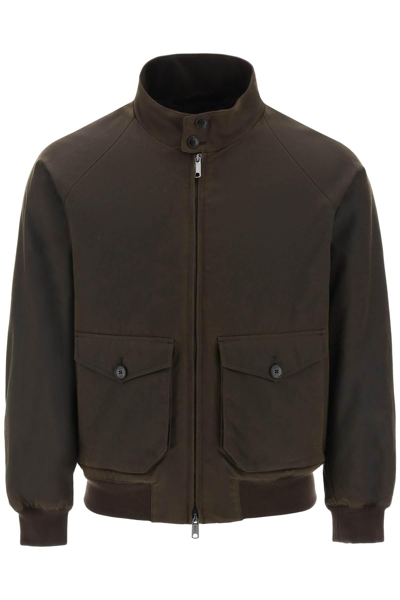 Baracuta Waxed G9 Harrington Jacket In Brown