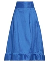 Rossopuro Woman Midi Skirt Bright Blue Size Xl Polyester, Nylon, Elastane
