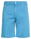 Dondup Man Shorts & Bermuda Shorts Light Blue Size 30 Cotton, Elastomultiester, Elastane