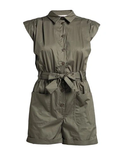 White Wise Woman Jumpsuit Military Green Size 2 Cotton