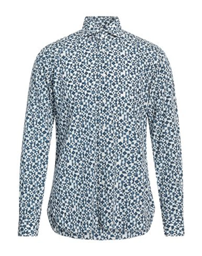 Barba Napoli Man Shirt Slate Blue Size 15 ½ Lyocell, Cotton