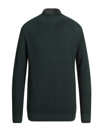 H953 Man Turtleneck Dark Green Size 42 Merino Wool In Green