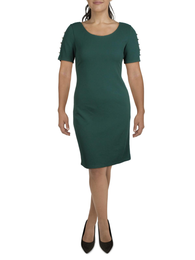 Slny Womens Embellished Mini Sheath Dress In Green