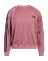 Needles Man Sweatshirt Pastel Pink Size S Polyester