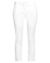 Manila Grace Woman Pants White Size 10 Cotton, Elastane