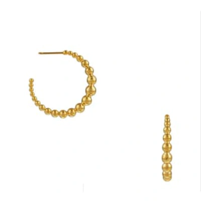 Orelia Large Graduated Orb Hoop Earrings In Gold