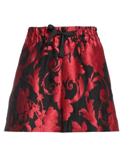 Dries Van Noten Floral Embroidered Mail Shorts In Red