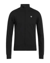 Ea7 Man Sweatshirt Black Size Xs Cotton, Elastane