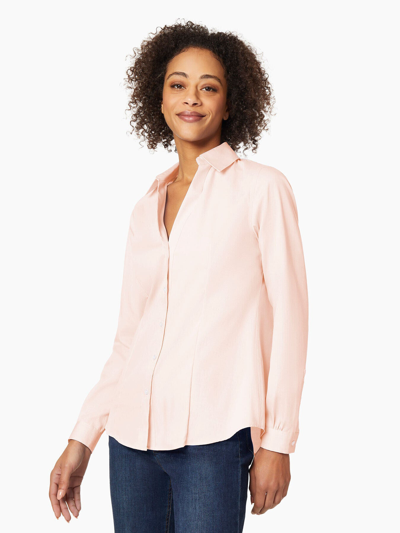 Jones New York Women's Easy Care Button Up Long Sleeve Blouse In Pink