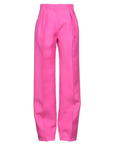 Valentino Garavani Woman Pants Fuchsia Size 8 Virgin Wool, Silk In Pink