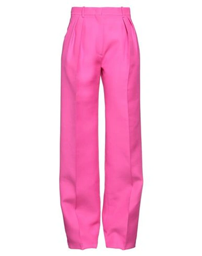 Valentino Garavani Woman Pants Fuchsia Size 10 Virgin Wool, Silk In Pink