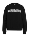 Dsquared2 Man Sweatshirt Black Size Xxl Cotton, Elastane