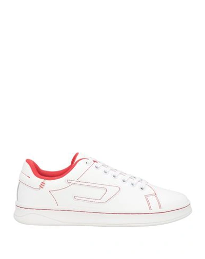 Diesel Woman Sneakers White Size 8 Soft Leather, Rubber