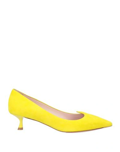 Roger Vivier Woman Pumps Yellow Size 9 Soft Leather