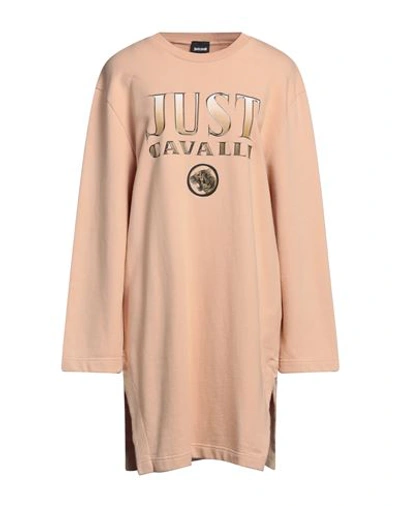 Just Cavalli Woman Mini Dress Sand Size S Cotton, Elastane In Beige